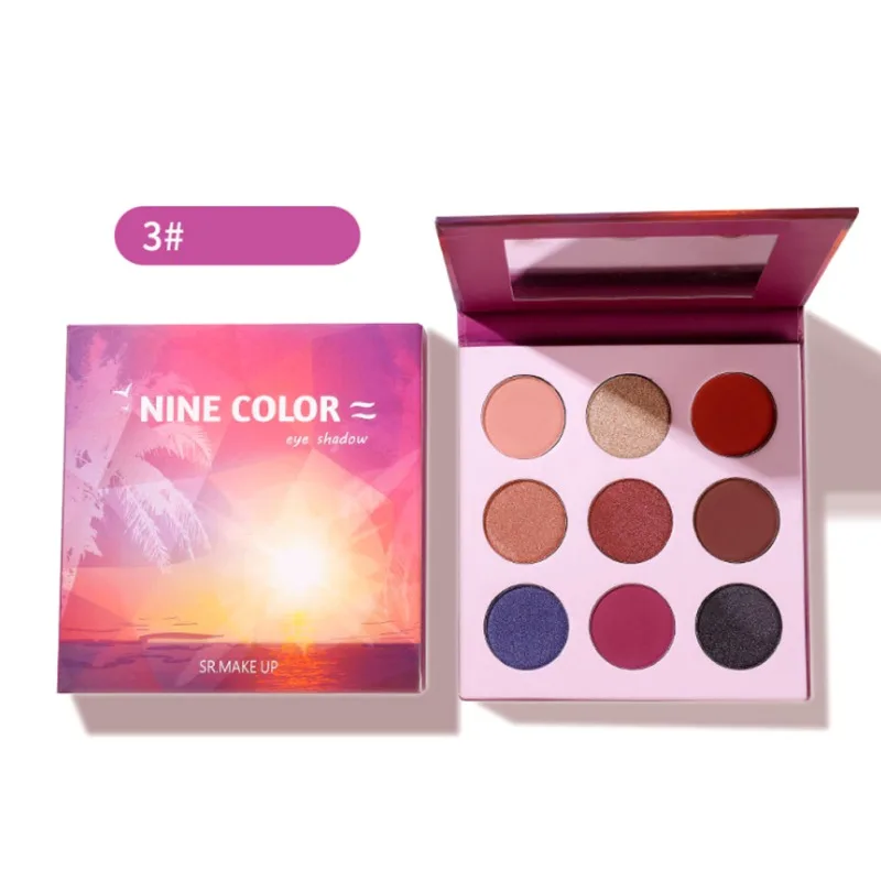9 Color Eyeshadow Pallete Long-lasting Waterproof Smudge-proof Shimmer Matte Eye Shadow Beauty Glazed Eyes Makeup Pallete - Цвет: 3
