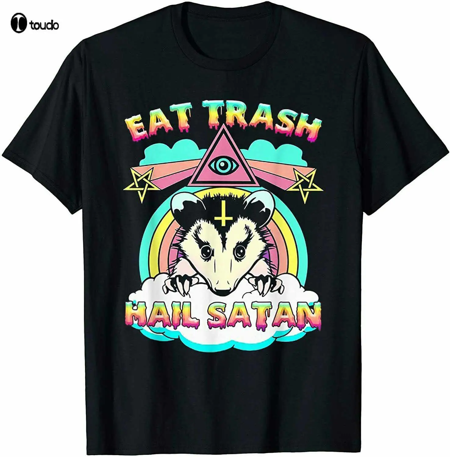 Есть мусорное ведро с надписью Hail Satan (енот) ножки обряд Радуга Забавный подарок