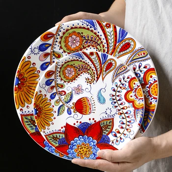 

Creative Steak Plate Set Western Food Plate Ceramic Dinner Plate set Personalized Hand Painted Household Fruit Breakfast Plate