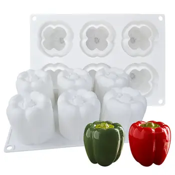 

6 Cups Cake Silicone Chili Shaped Mold Realistic Shape DIY Cake Ice Cream Mold Homemade Home Baking Tool