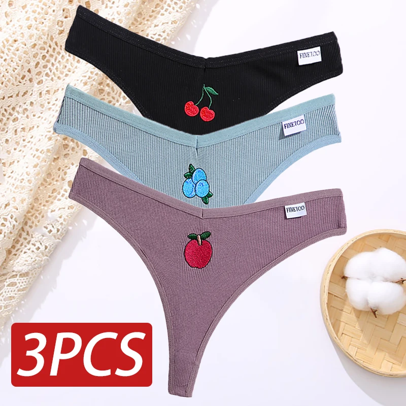 3pcs/set G-string Panties Cotton Women's Underwear Sexy Panty