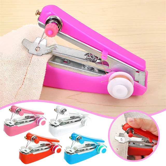 Máquina de coser Manual pequeña, Mini máquina de coser portátil, dobladillo  enrollado, prensatelas de rizado, herramienta de costura Manual para el  hogar, 1 unidad - AliExpress