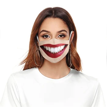 

Elifemis Smiley Big Mouth Italy Flag Lips Facial Mask Mouth Cover Reusable Protection Dust Washable Masks Proof Bacteria Mask