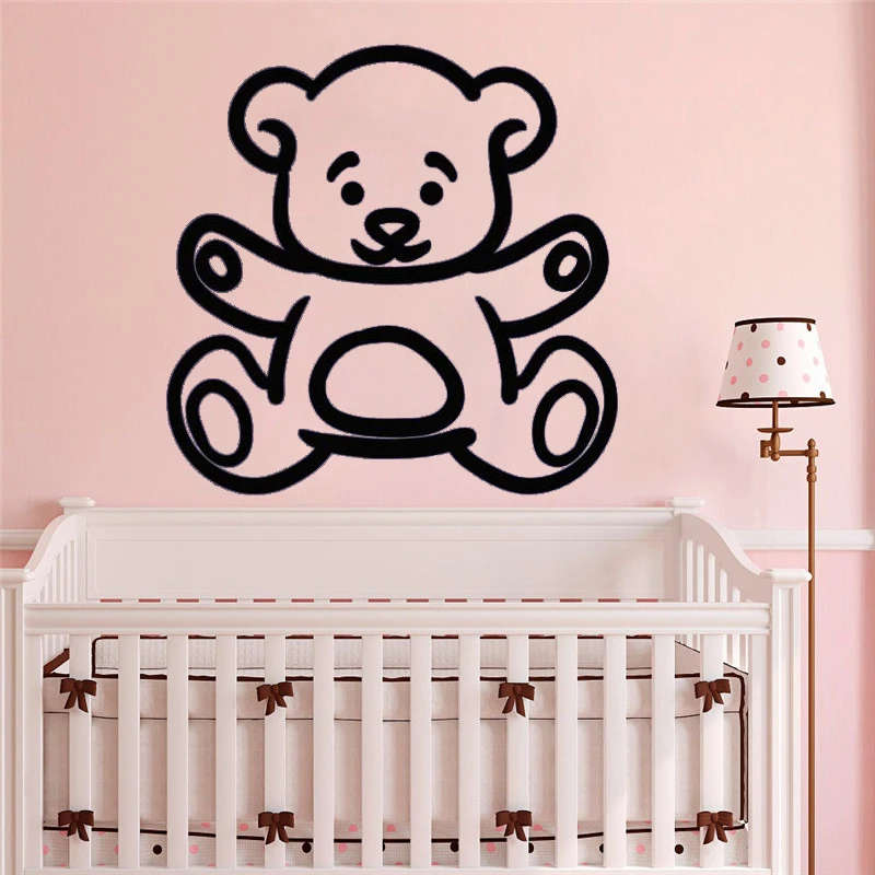Vinyl wall sticker for kids rooms decoration Teddy bear Decals Nursery decor Trendy Baby room decal HY969 | Дом и сад