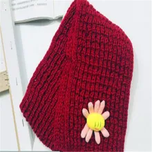 Qiu dong/сезон зима; шерстяной вязаный шарф с воротником для девочек; теплый зимний шарф с рисунком фруктов для мальчиков и детей; Однотонный шарф; BKX0111