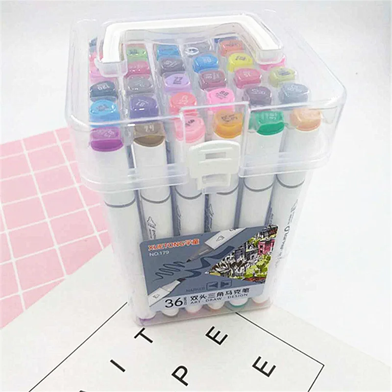 Профессиональный цветной маркер набор рисования алкогольные двойной наконечник кисти школьные принадлежности заметка школьные наборы для рисования ручки-щетки