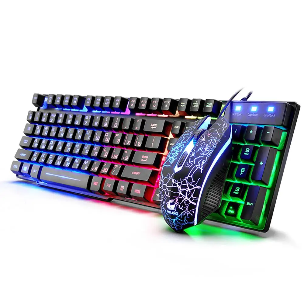 VicTsing XR992 Gaming Keyboard And Mouse Set Rainbow Backlight USB Ergonomic For PC Laptop Gamer Games Mouses And Keyboards Kit (9)