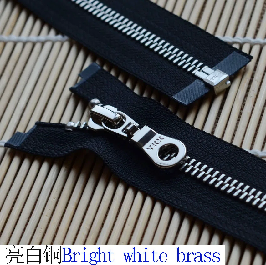 ykk zinc alloy single zipper 5 bright copper coat black zipper placket