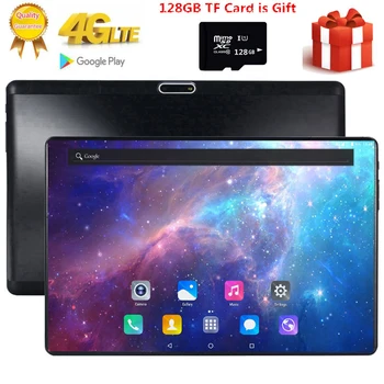 شراءهدية مجانية 128GB TF بطاقة 1920X1200 2.5D شاشة من الزجاج المقسى 10 بوصة ثماني النواة 3G 4G LTE اللوحي 3GB RAM أندرويد 7.0 أجهزة لوحية