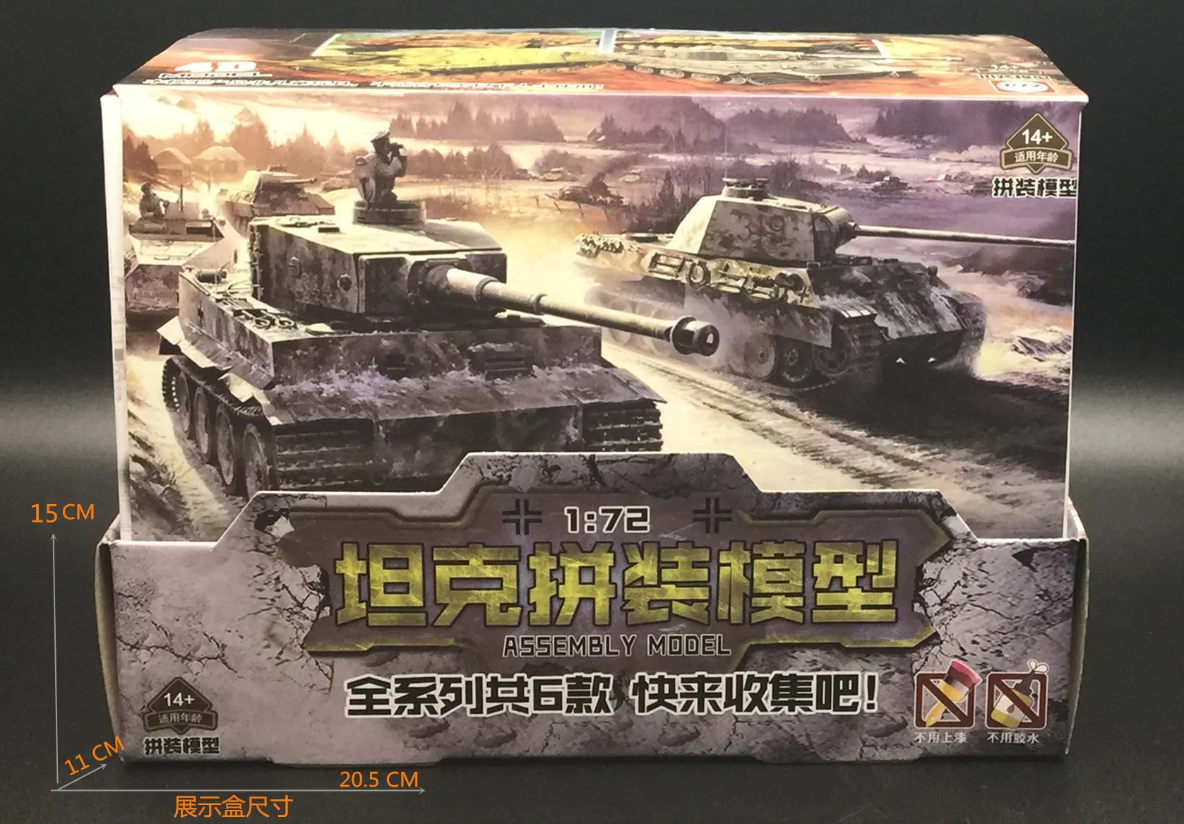6 шт. 4d танк для сборки игрушек 1:72|Наборы моделей| |