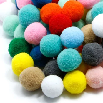 

100PCS Assorted Fluffy Pom Poms Childrens DIY Crafts Pompoms Ball 10-30mm