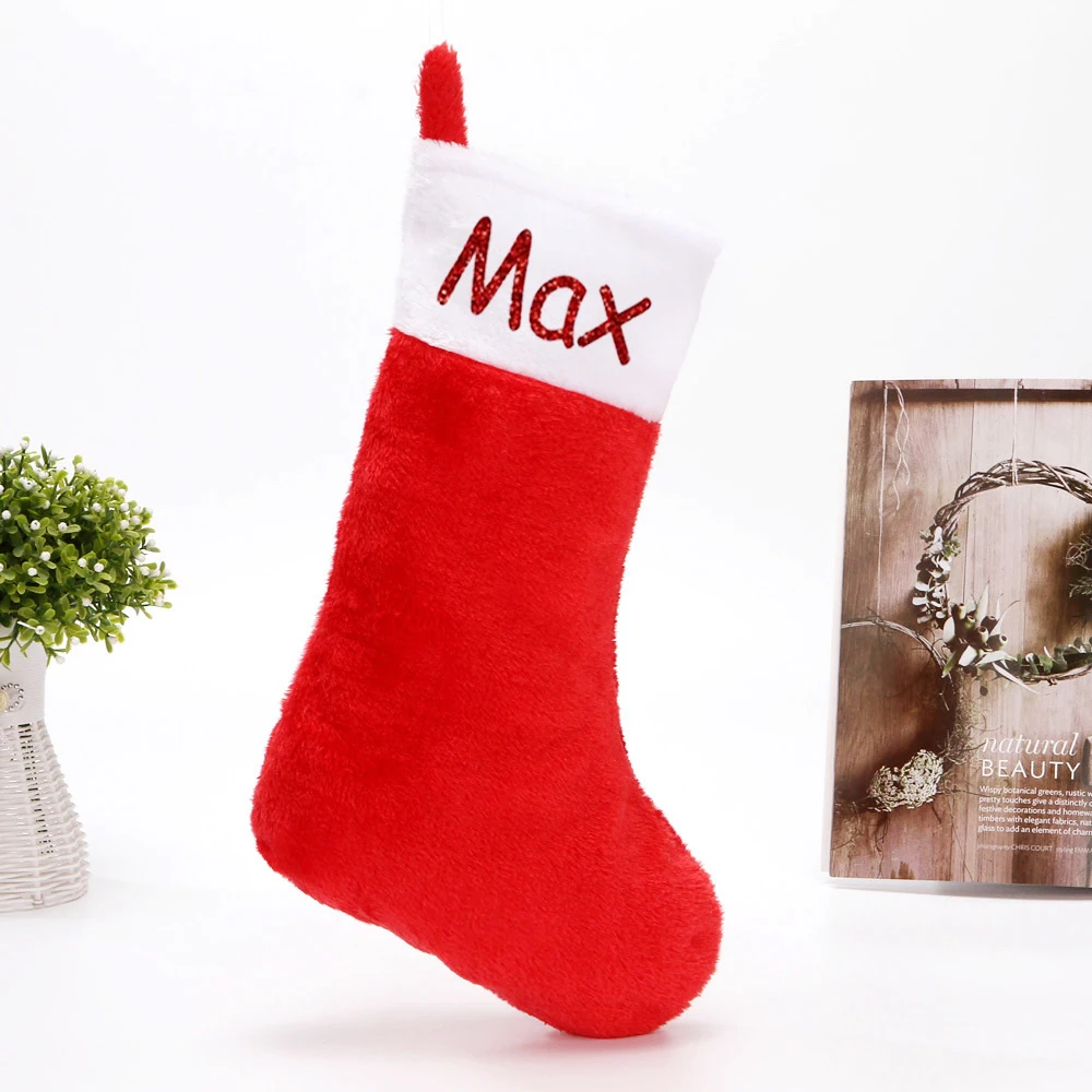 

Personalized Red Christmas Stocking, Christmas Stocking with Name, Monogram Stockings, Family Gift Stocking, Farmhouse Stockings