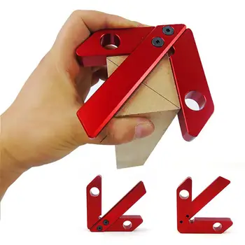 

Aluminum Alloy Center Finder Gauge Carpentry Rectangle Square Circle Centering Ruler Right Angle Woodworking Marking Tools Red