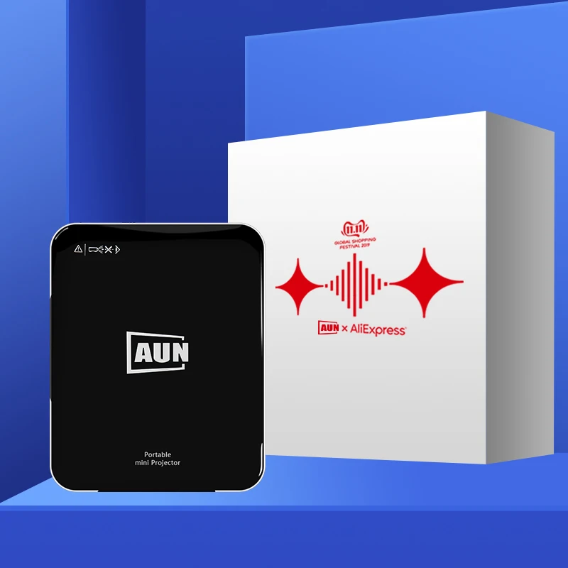 

AUN MINI Projector X3, Gift Package, Android/IOS Phone Screen Mirroring, Portable projector for 1080P Home Cinema, Travel beamer
