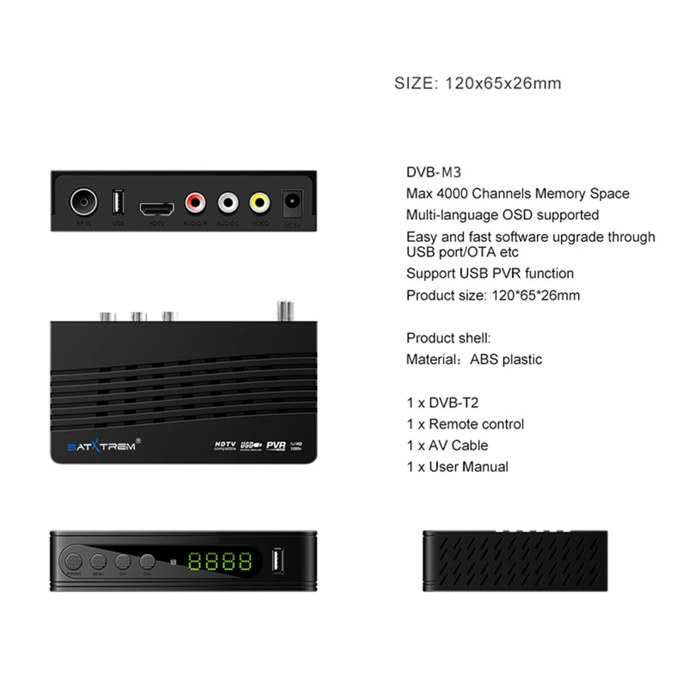 DVB-T2/комплект dvb-t-top Box для цифрового ТВ-тюнера DVBT2 tv Receptor TDT приемник FTA DVB T2 H.264 DVB-C IP tv USB Wifi2.0 AC3 VHF/UHF