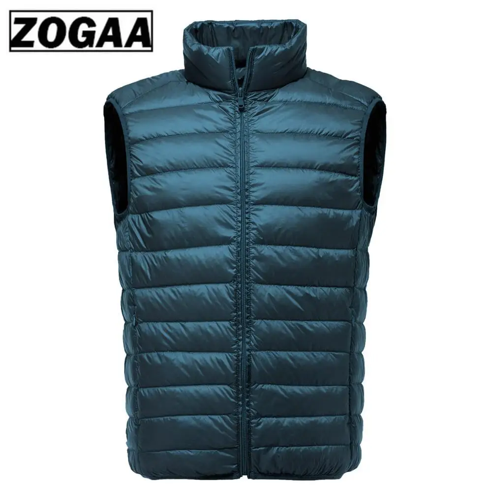 Vente 2019 nouveaux hommes sans manches veste hiver ultra léger blanc canard vers le bas gilet mâle mince gilet hommes vêtements coupe vent chaud gilet