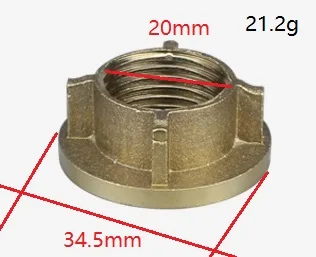 0.5inches M Brass 10 шт./лот 1/" пластиковый латунный кран, латунный фиксатор, кухонный смеситель для холодной и теплой воды, 1" 32 мм, фиксатор гайки, резиновая уплотнительная прокладка - Цвет: 0.5inches M Brass