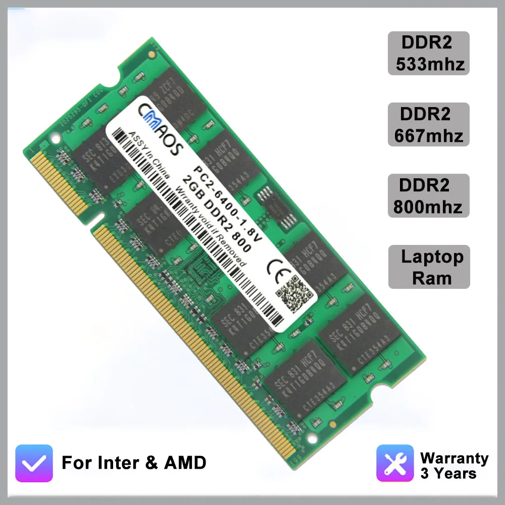 Память DDR2 2 ГБ 1 ОЗУ 533 667 800 МГц память для ноутбука PC2 4200 5300 6400 DDR 1G 2G Sdram Sodimm |