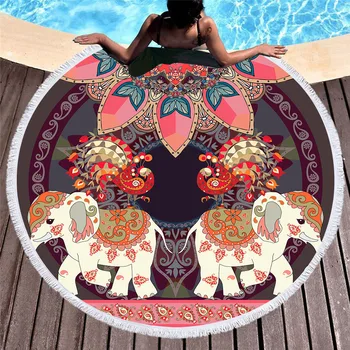 

Circular Printed Beach Towel Microfiber Digital Printed Beach Towel Picnic Mat Table And Chair Tablecloth Carpet