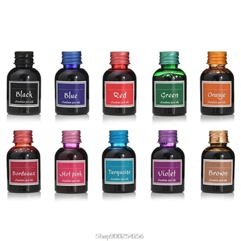 

10Pcs 30ml Colorful Fountain Pen Ink Refilling Inks Stationery School Supplies O03 20 Dropship