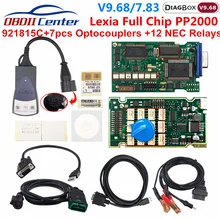 Aer lexia3 921815c completo chip ferramenta de diagnóstico lexia 3 pp2000 diagbox v9.68 para peugeot/citroen borda dourada lexia3 scanner automático