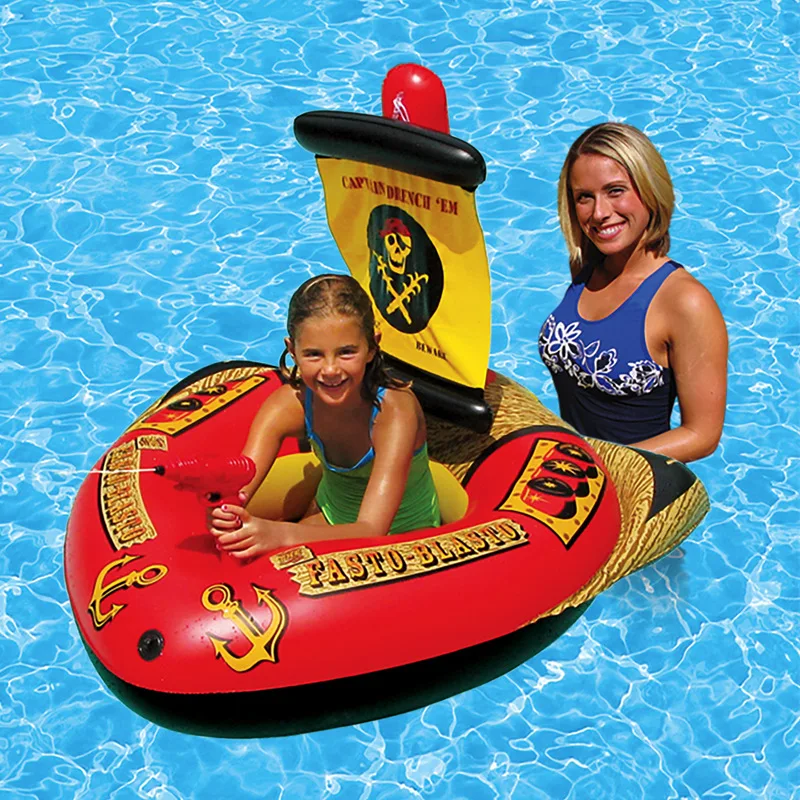 

Swimming Pool Water Inflatable Swimming Ring Floating Row Gun Toy Children Adult Inflatable Pirate Ship Water Air Cushion