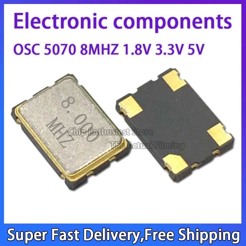 10 шт. 5070 7050 8M 8 МГц SMD чип активный кварцевый генератор OSC 4 контакта 3 В 000 X мм |