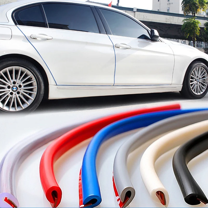 2.5m/5m/10m u tipo universal porta do carro borda guardas guarnição estilo moldando proteção tira protetor do risco para o veículo do carro