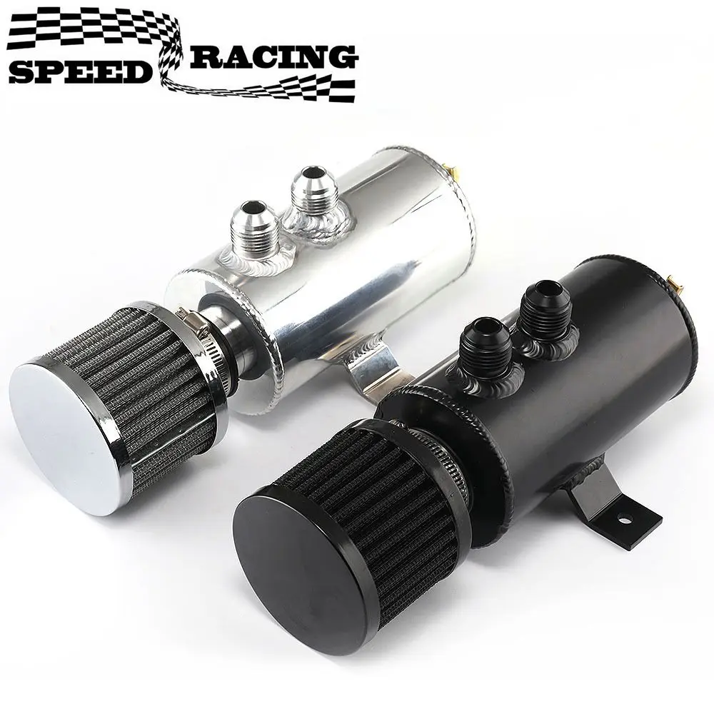 750ml Aluminum AN10 Oil Catch Can Exhaust Reservoir Tank with Breather Filter Baffled Kit Fuel Tank OCC-1011 oil catch can