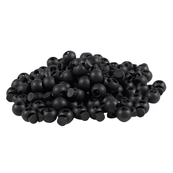 

100 Piece Cord Stopper DIY Black Plastic Connector Cord Lock Stopper Switch Cover