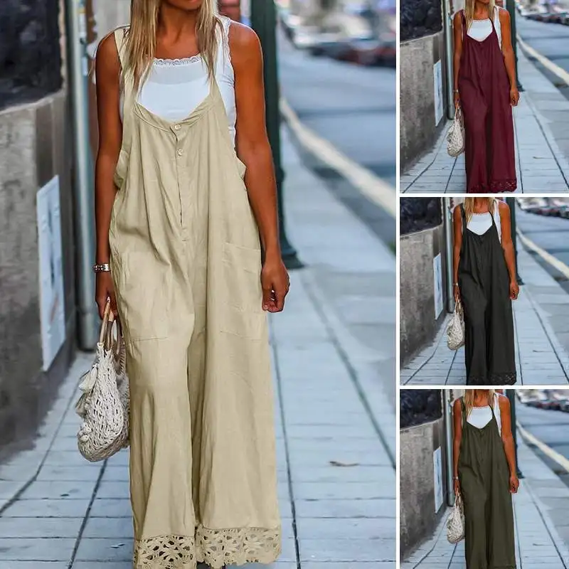 Vintage Suspender Overalls Women's Summer Jumpsuits ZANZEA 2020 Causal Long Playsuits Female Solid Rompers Plus Size Pants Vintage Suspender Overalls Women's Summer Jumpsuits ZANZEA 2020 Causal Long Playsuits Female Solid Rompers Plus Size Pants