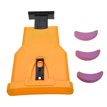 

Yellow Chainsaw Saw Sharpener Tool Portable Chainsaw Teeth Chain Abrasive With 3Pcs Sharpening Stone Woodworking Grinder Tool