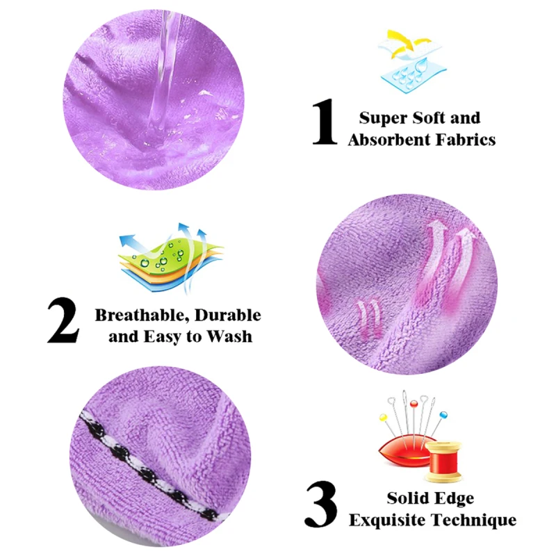 Банное полотенце из микрофибры, 3 шт., быстро сохнет, Дамское банное полотенце, мягкая шапочка для душа, шапка для женщин, мужчин, домашняя повязка на голову, инструмент для купания