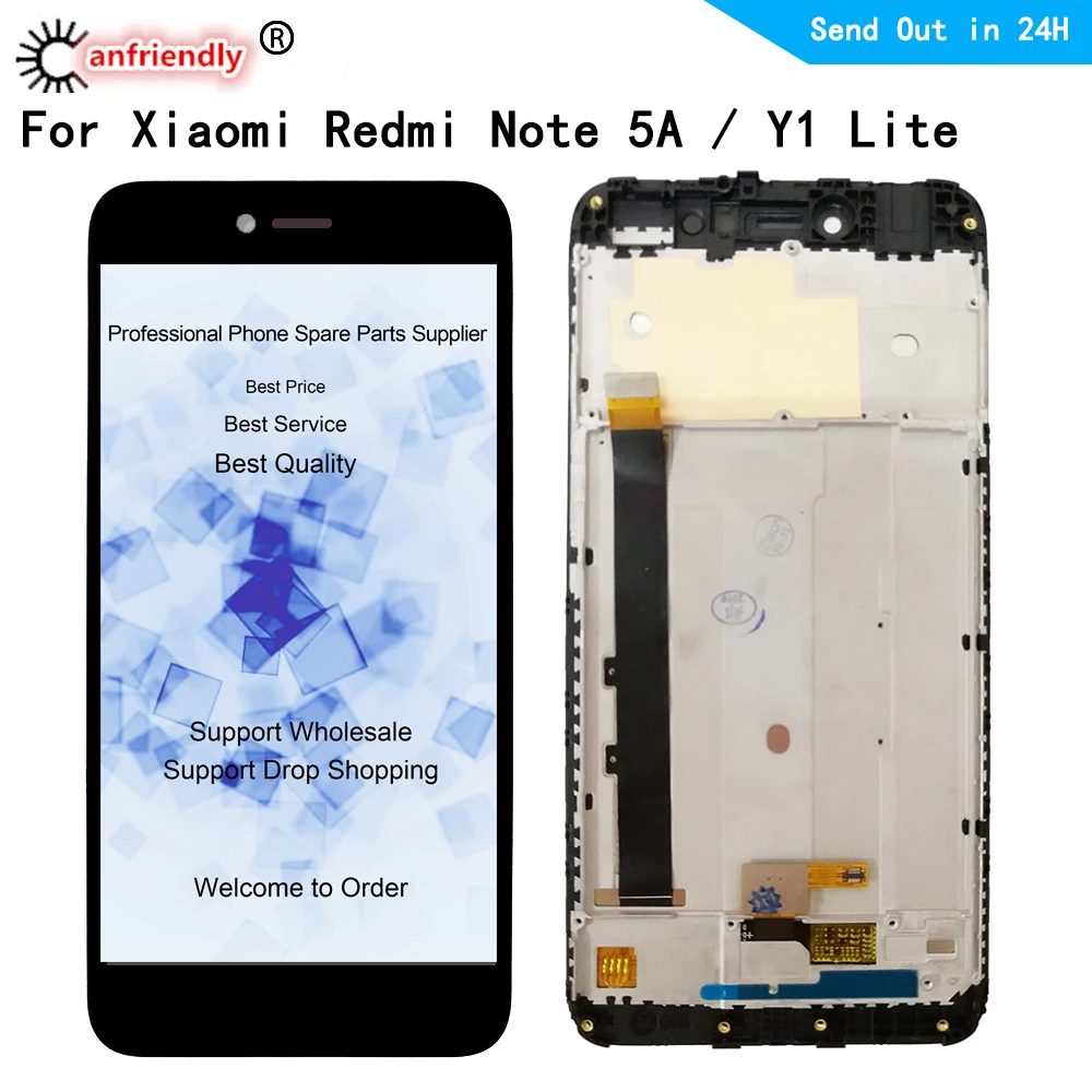 ЖК дисплей и дигитайзер сенсорного экрана с рамкой в сборе для Xiaomi Redmi Note 5A Y1lite 5