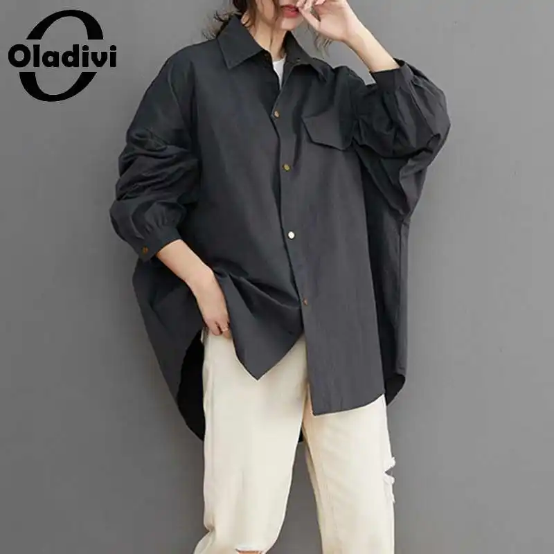 

Oladivi Oversized Plus Size Women Fashion Blouses Ladies Autumn Long Sleeve Shirts Casual Loose Tops Girl Casual Tunic Blusa 7XL