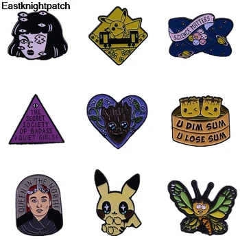 

12pcs/lot E1796 Enamel Pin Medal Anime Pocket Monster Brooches Metal Butterfly Lapel Pin Badges for Backpack for Jewelry Gift
