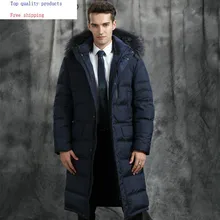 Мужской зимний пуховик, длинный 90% белый гусиный пуховик, Мужская одежда, енотовый меховой воротник, пуховики JH1539 KJ3098