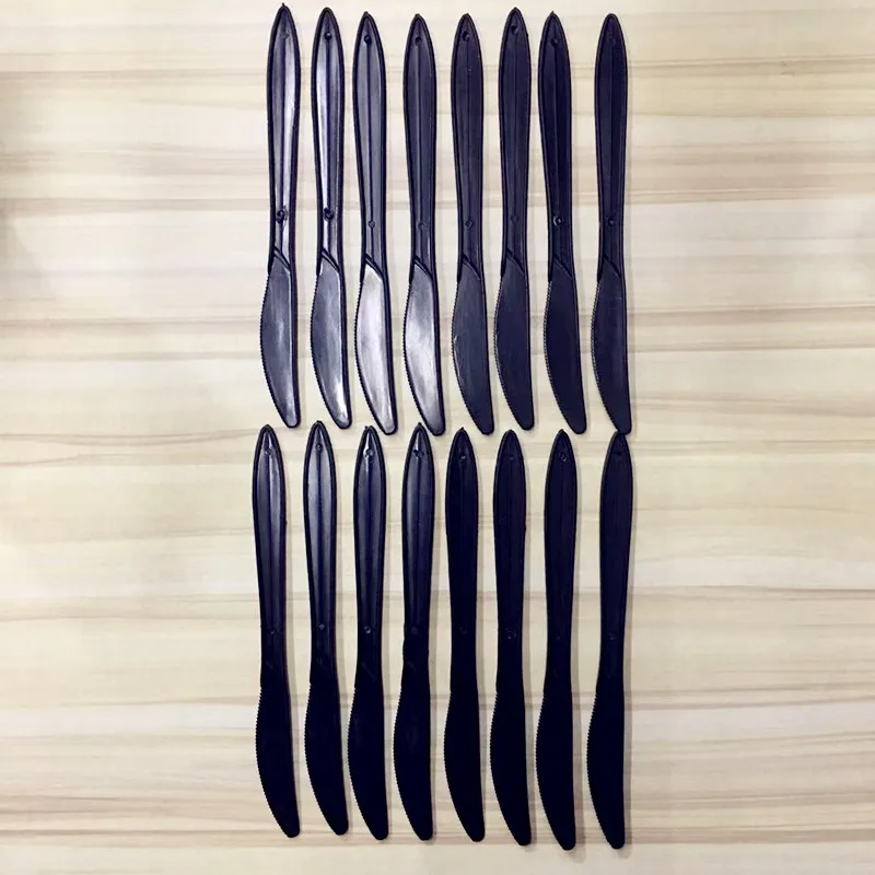 16pcs knives Черный белый гоночный автомобиль украшение для вечеринки Servies шахматы одноразовая посуда набор клетчатый флаг вечерние наборы; детский душ деко для детей - Цвет: 16pcs knives