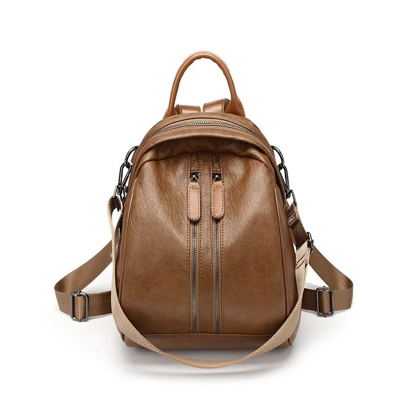 

Backpack Women's 2018 New Style Korean-style Fashion Simple Soft Leather PU Schoolbag Mini INS College Style Backpack