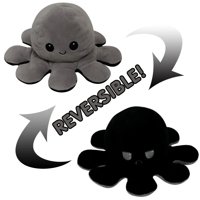 

Child Toy Reversible Flip Octopus Stuffed Plush Doll Soft Simulation Reversible Plush Toy Color Chapter Plush Doll Filled Plush