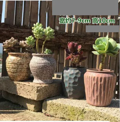 style1-4PCS Американская керамическая посуда, воздухопроницаемые цветочные горшки, украшения для дома, гостиной, суккулентов, фигурки растений, ремесла, уличное украшение - Цвет: style1-4PCS