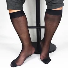 Носки мужские прозрачные шелковые тонкие дышащие пикантные мягкие