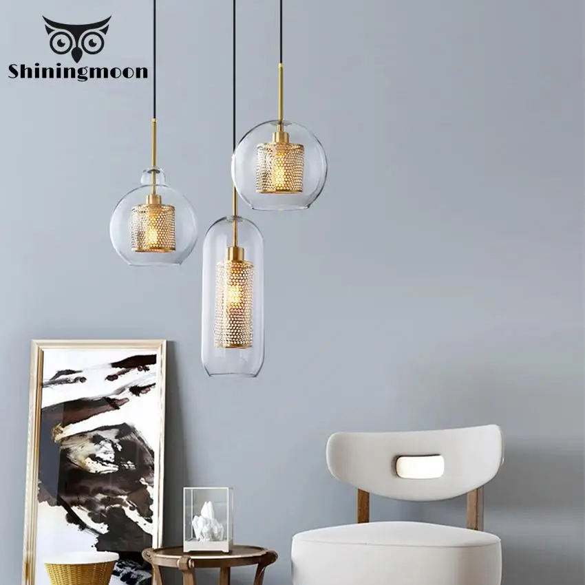 

Nordic LED Pendant Lights Modern Glass Pendant Lamp Loft Kitchen Hanging Lights Living Room Pendant Lighting Lustre Luminaria