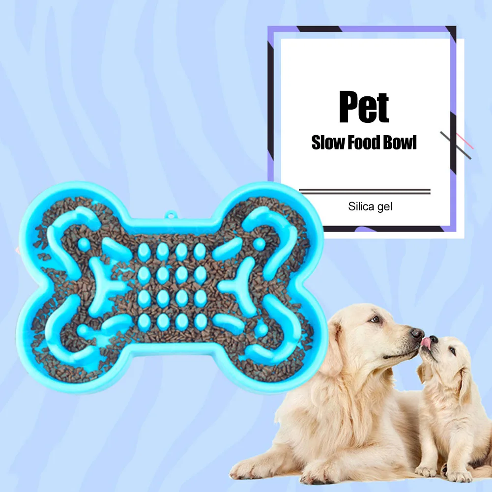 Здоровое Силиконовое устройство в форме кости для медленного кормления домашних