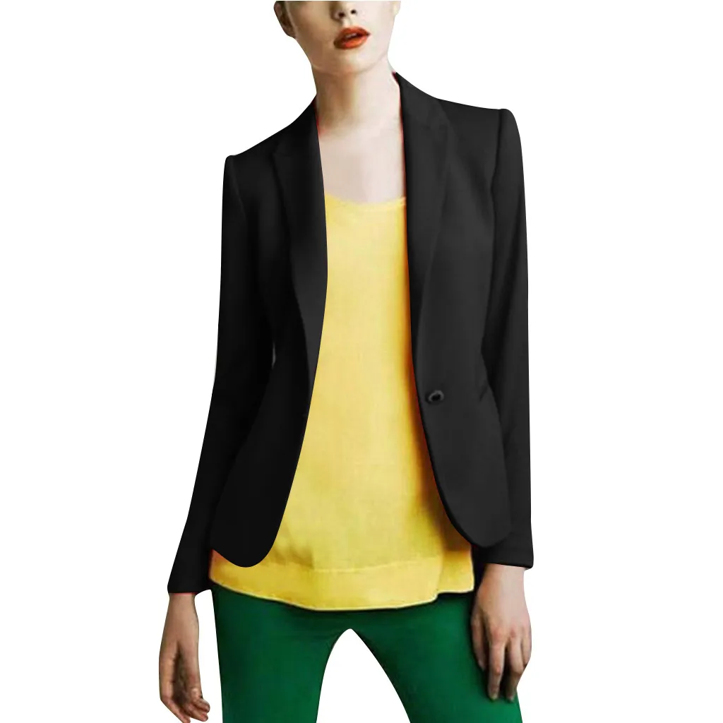 JAYCOSIN, весенний женский Блейзер, брендовый пиджак, базовые куртки, яркие цвета, длинный рукав, приталенный пиджак, женский маленький костюм, хит 9805