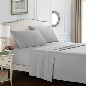 

4pcs nordic Bed set embroidery bed linen set pure bedding set Queen King bedspread fitted sheet + flat sheets + Pillow case
