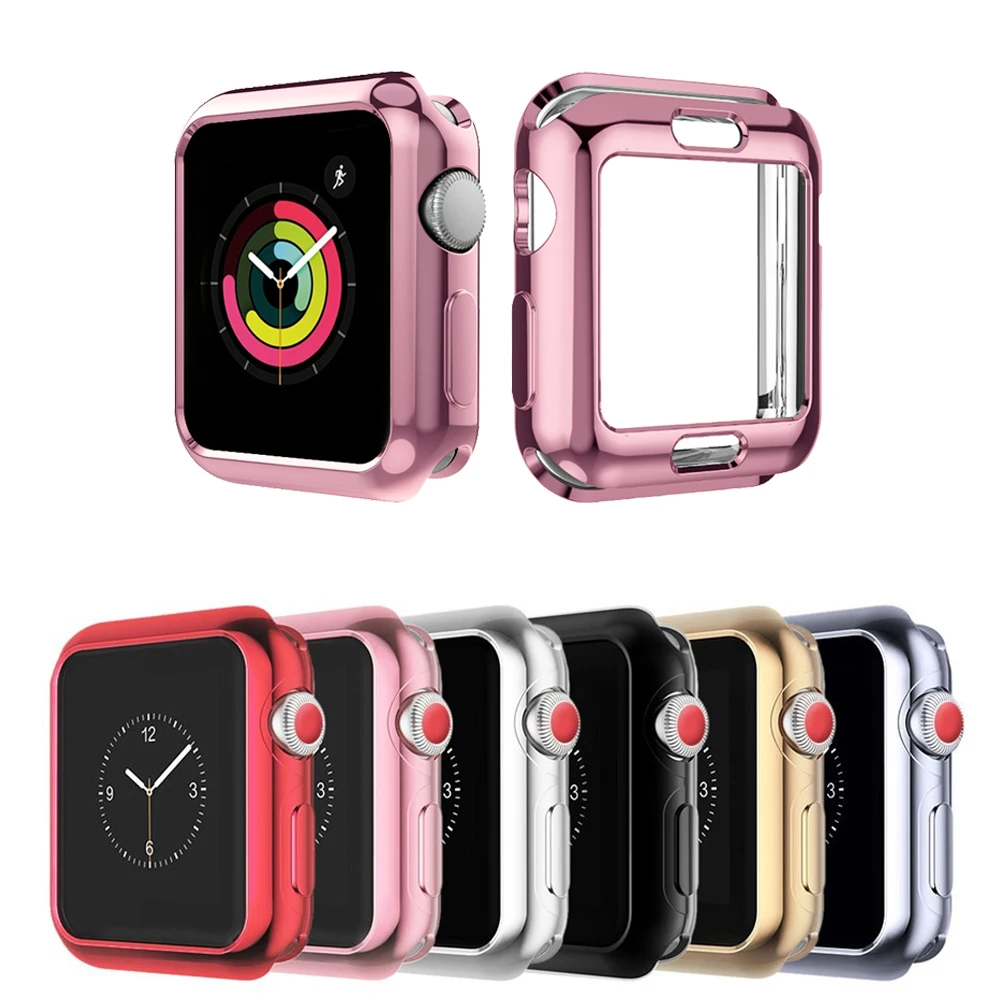 Чехол для Apple Watch case 42 мм 38 мм Мягкая Силиконовая защита для экрана чехол для iwatch series 3 2 1 все вокруг ультратонкий csae