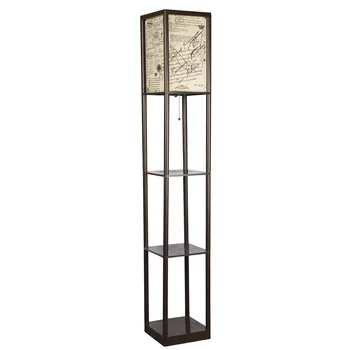 

Plastic Frame Tall Light Organizer Storage Display Shelves-Modern Standing Lamp for Living Room Bedroom LED Shelf Floor Lamp