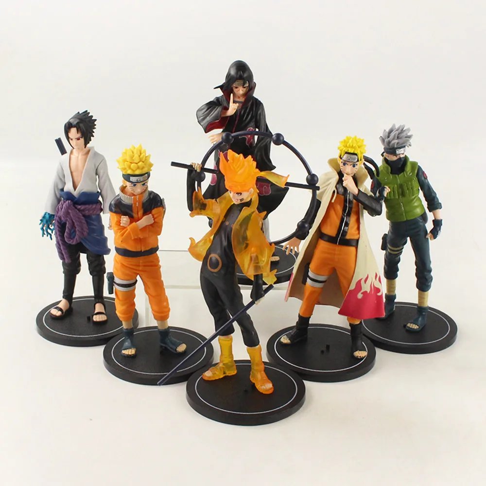 Naruto ナルト 疾風伝のアクションフィギュア,カカシ,サスケ,うちは,イタチ,ootutuki,ハゴロモ,pvc製,子供のおもちゃ,アニメ,ピース/セット,cm