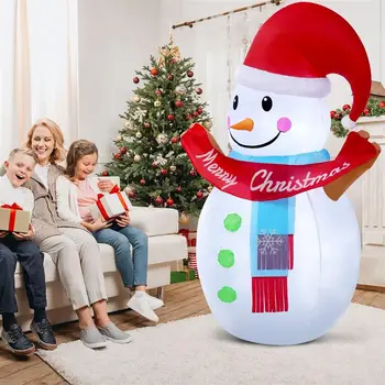 

6FT Christmas Inflatable Snowman LED Light Air Blown Up Model For Xmas Yard Park Party Decoration Christmas Decorations US Plug